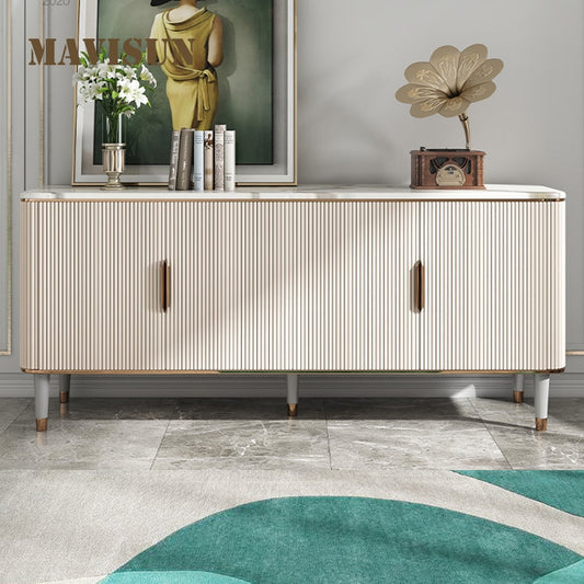 Postmodern Light Luxury Marble Living Room Storage Cabinet Small Apartment Villa Hong Kong Style Locker Floor Cabinet For Home